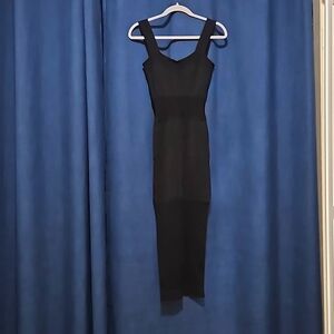 Fleur Du Mal Like New Black Bodycon Midi Dress size Small